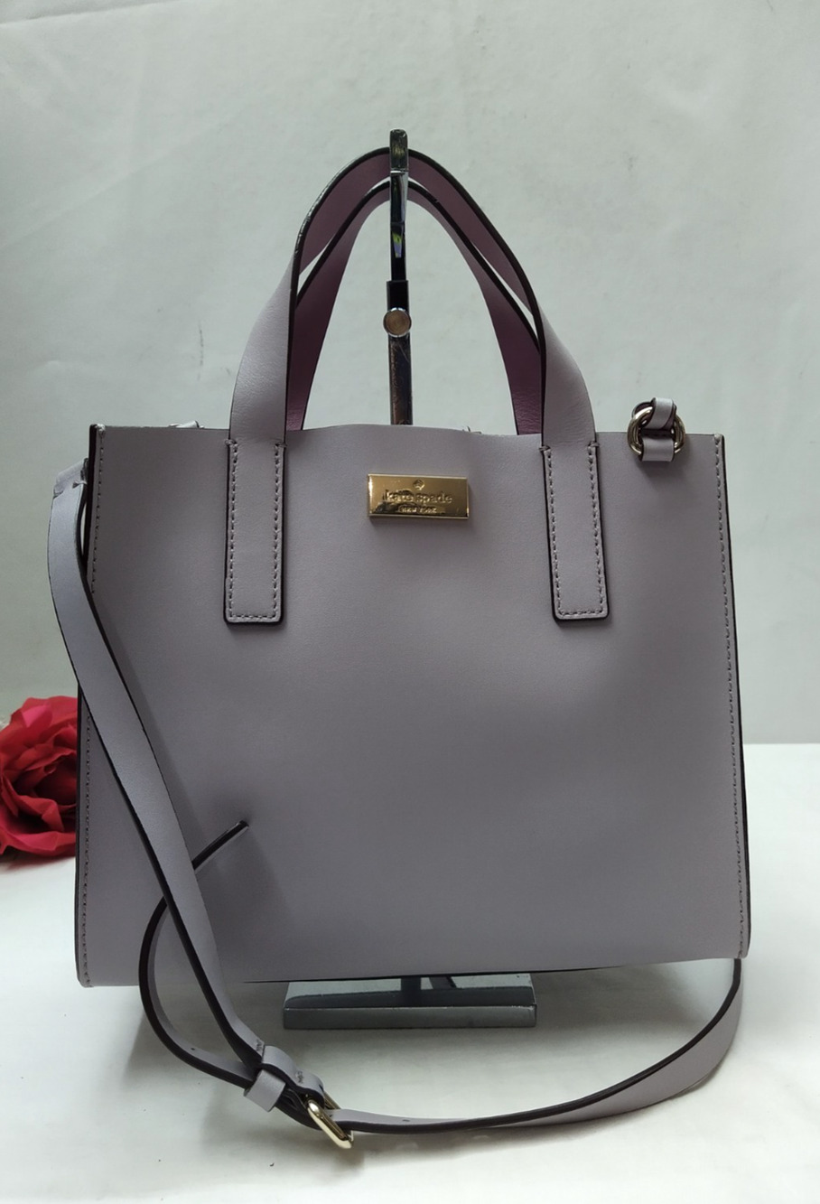 Kate Spade New York Light Purple Leather Double Handles Satchel Bag
